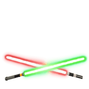 lightsabers green and red