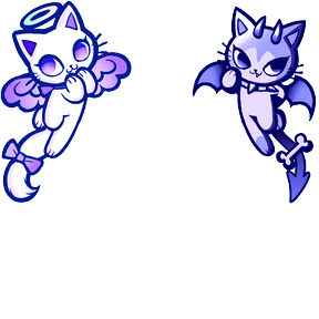 mischievous kitties blue