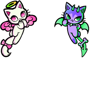 mischievous kitties hearts